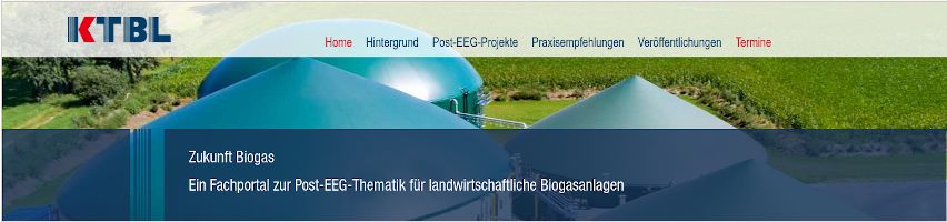 KTBL - Screenshot Portal Zukunft Biogas